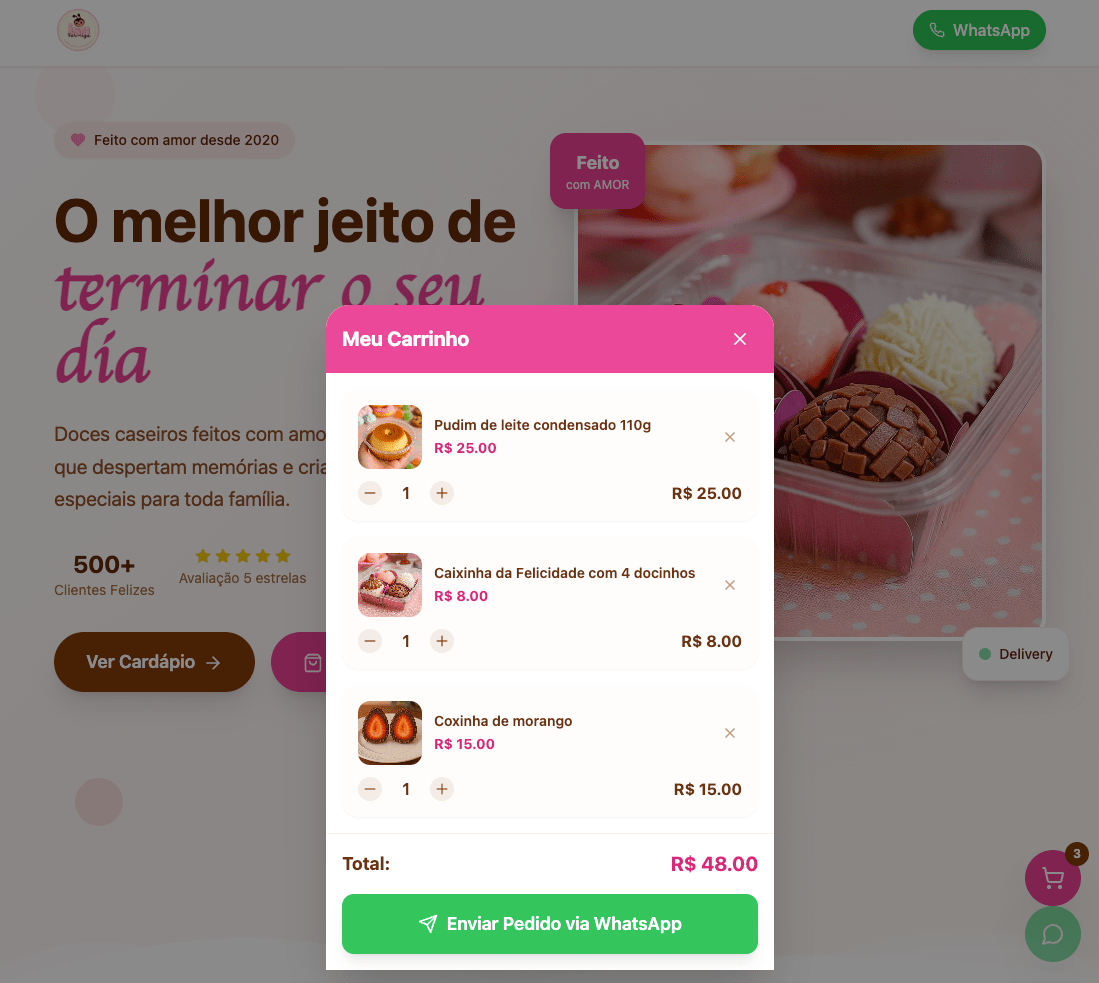 Cardápio digital Doce Menu